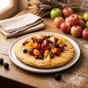 Tarte pommes et fruits de saison, pâte feuilletée, Maison Bettant