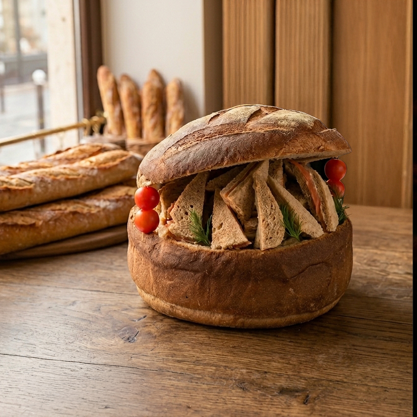 Pain surprise garni saumon — traiteur artisanal Maison Bettant, Villeurbanne (69100)