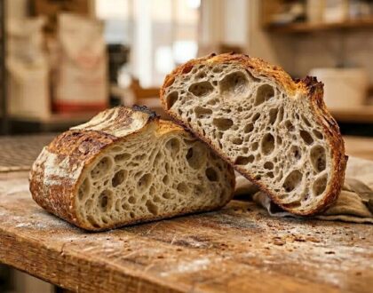 Pain au levain de Maison Bettant — mie alvéolée après fermentation longue, Gratte-Ciel Villeurbanne