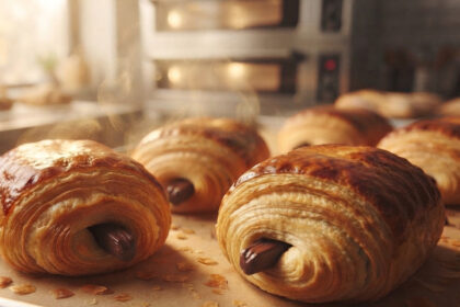 Petit-déjeuner et café à Villeurbanne : le salon de thé du Gratte-Ciel où la viennoiserie fait la différence 2 pains au chocolat chauds sortant du four