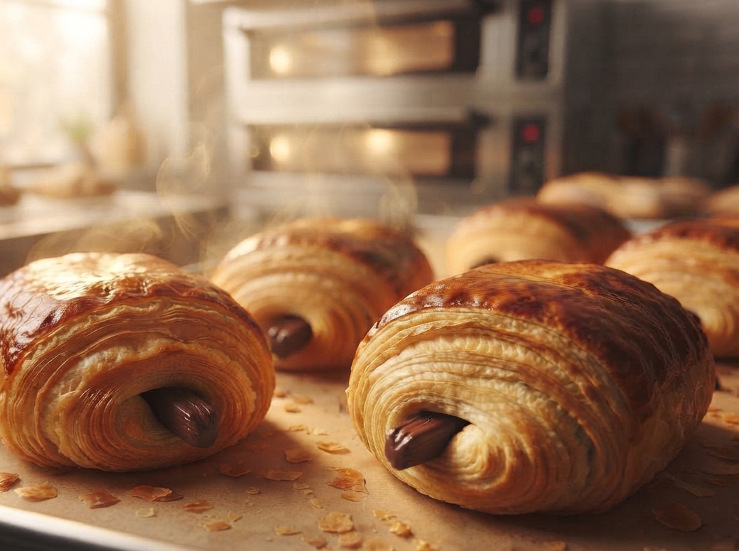 Petit-déjeuner et café à Villeurbanne : le salon de thé du Gratte-Ciel où la viennoiserie fait la différence 1 pains au chocolat chauds sortant du four